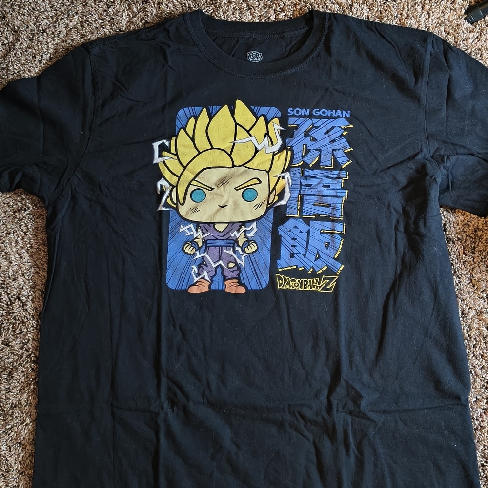 Men's Funko Black Tee with Blue and Yellow Design